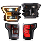 <<t18>0>LAND  LED  HeadlighTs+Tail  lighTs  For 2015-2017 Ford  F150