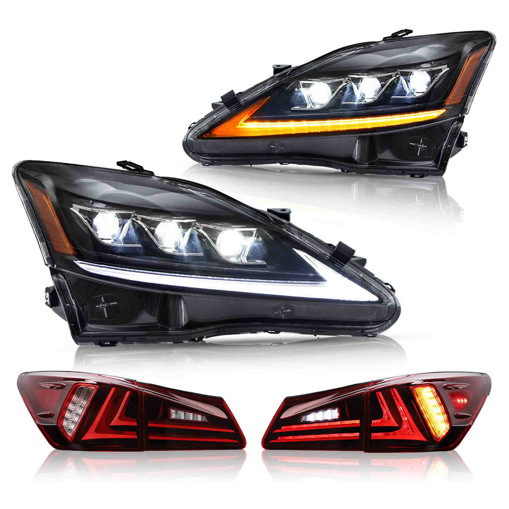 <<t23>0>LAND  Full  LED  HeadlighTs  And  TaillighTs  For  Lexus  IS250 IS350 ISF 2006-2013