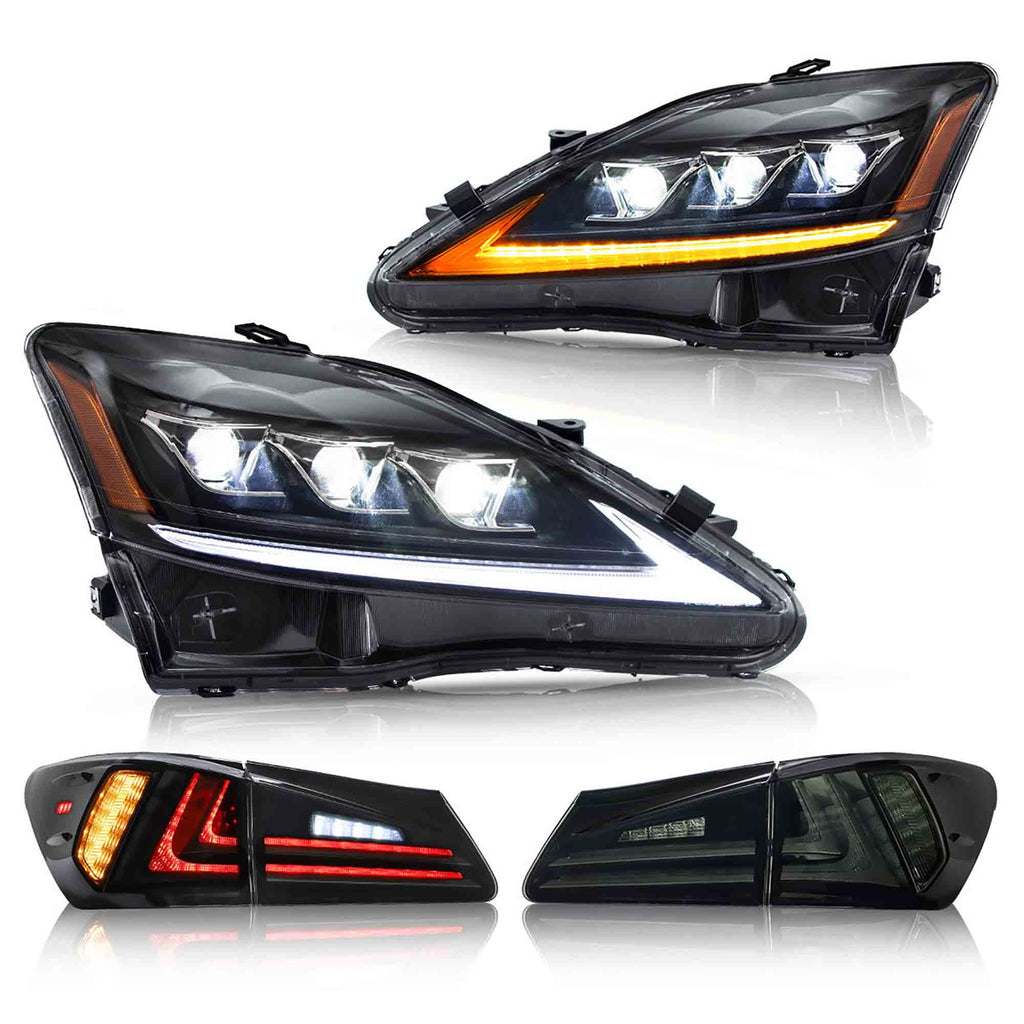 <<t23>0>LAND  Full  LED  HeadlighTs  And  TaillighTs  For  Lexus  IS250 IS350 ISF 2006-2013