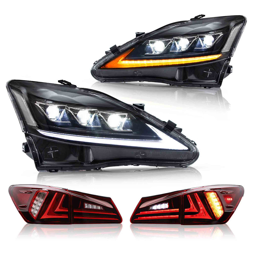 <<t23>0>LAND  Full  LED  HeadlighTs  And  TaillighTs  For  Lexus  IS250 IS350 ISF 2006-2013