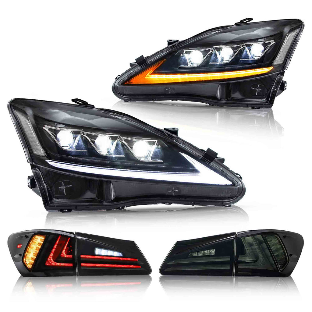 <<t23>0>LAND  Full  LED  HeadlighTs  And  TaillighTs  For  Lexus  IS250 IS350 ISF 2006-2013