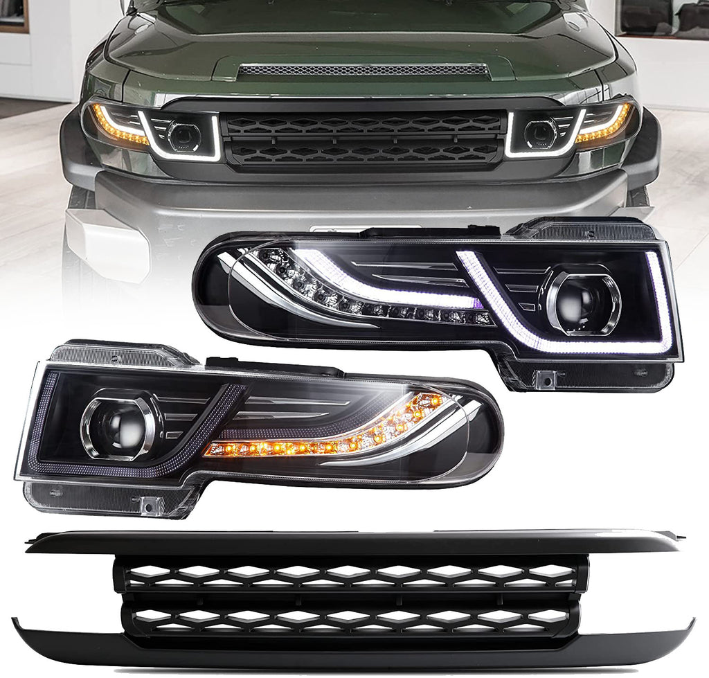 VLAND LED Headlights With Grille For Toyota Fj Cruiser 2006-2022