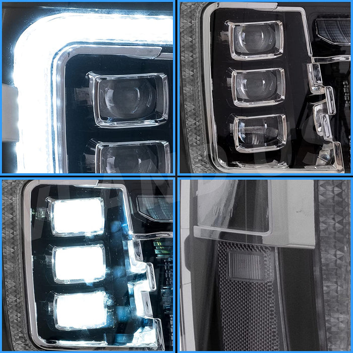 2014-2018 GMC Sierra 1500＆2500HDおよび3500HD用VLANDフルLEDヘッドライト