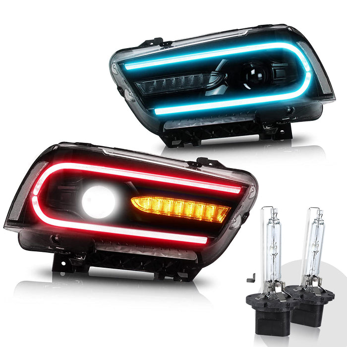VLAND LED RGB Headlights For 2011-2014 Dodge Charger
