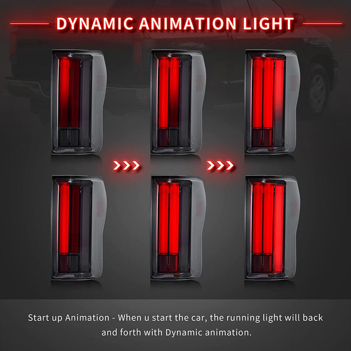 2007–2013 Toyota Tundra LED-Rücklichter in Rauchfarbe mit Start-Animation, DRL-Rückleuchten-Baugruppe