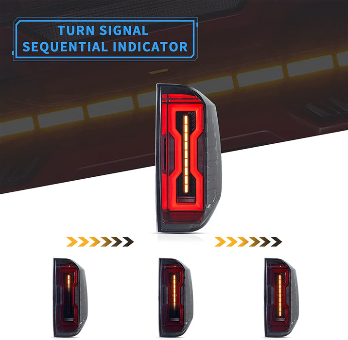 2014–2020 Toyota Tundra LED-Rückleuchten in getönter Farbe mit DRL-Heckleuchtenbaugruppe mit Startanimation