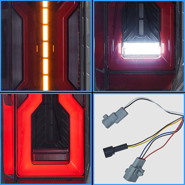 2014-2021 Toyota Tundra LED Smoked Tail Lights With Startup Animation DRL Rear Lamps Assembly