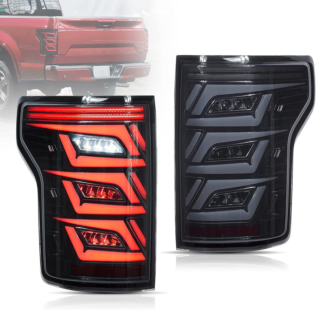 VLAND LED Smoked Taillights For 2015-2020 Ford F150 Halogen Model
