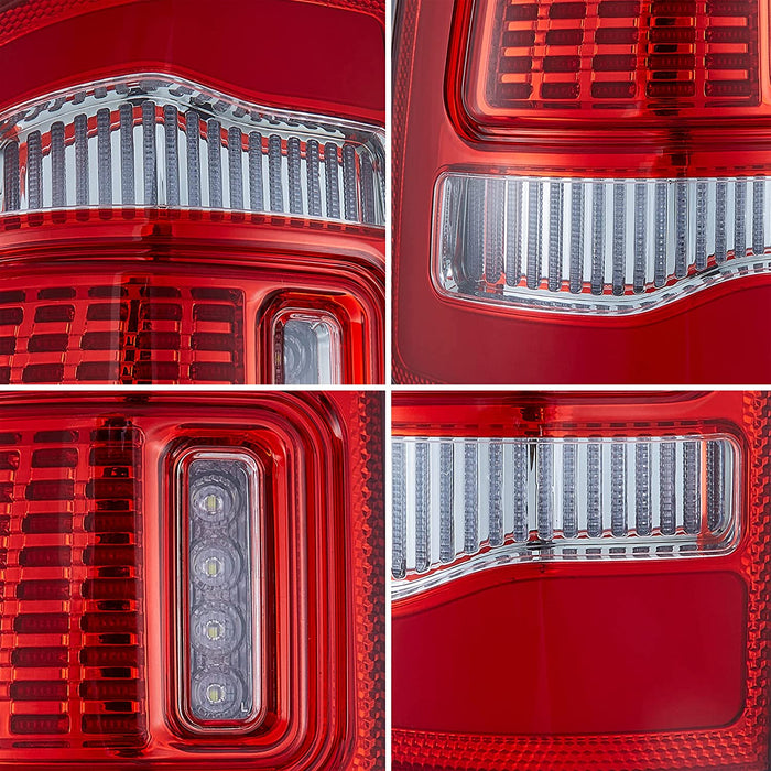 VLAND LED Tail Lights For 2009-2018 RAM 1500/2500/3500 Red Turn Signals Rear Lamps Assembly