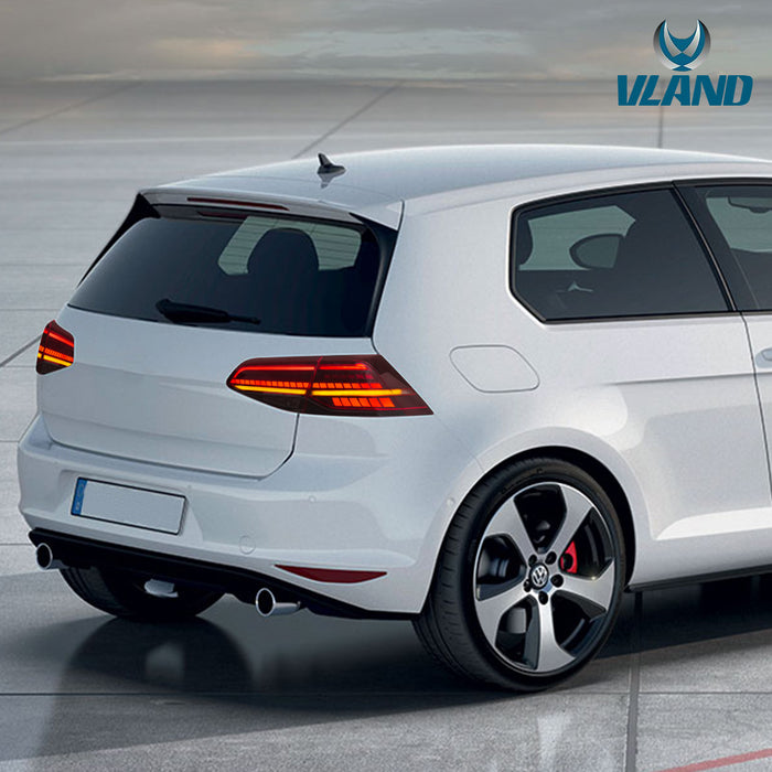 VLAND Feux arrière LED pour Volkswagen Golf 7 MK7 MK7.5 2015-2021 à hayon (Europe 2013-2019)