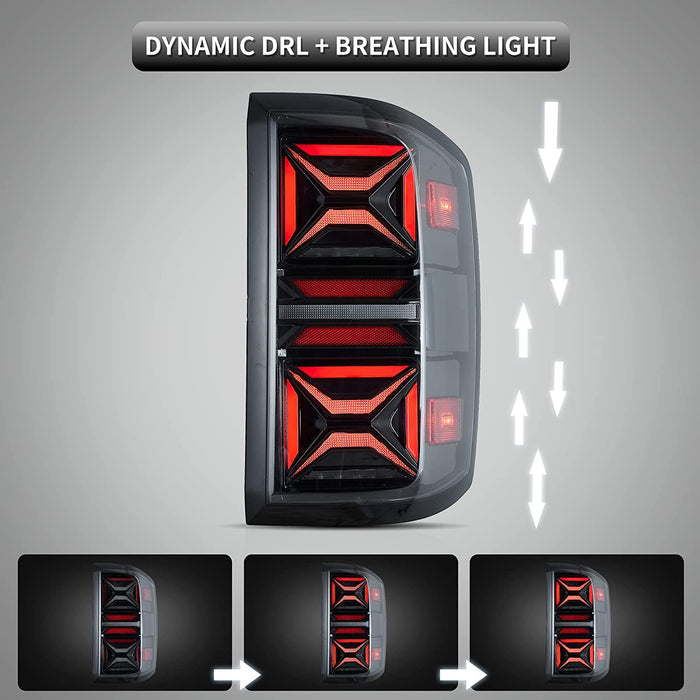 VLAND LED-Rückleuchten für 2014–2018 Chevrolet Silverado 1500 2500HD 3500HD. Rückleuchten-Montage