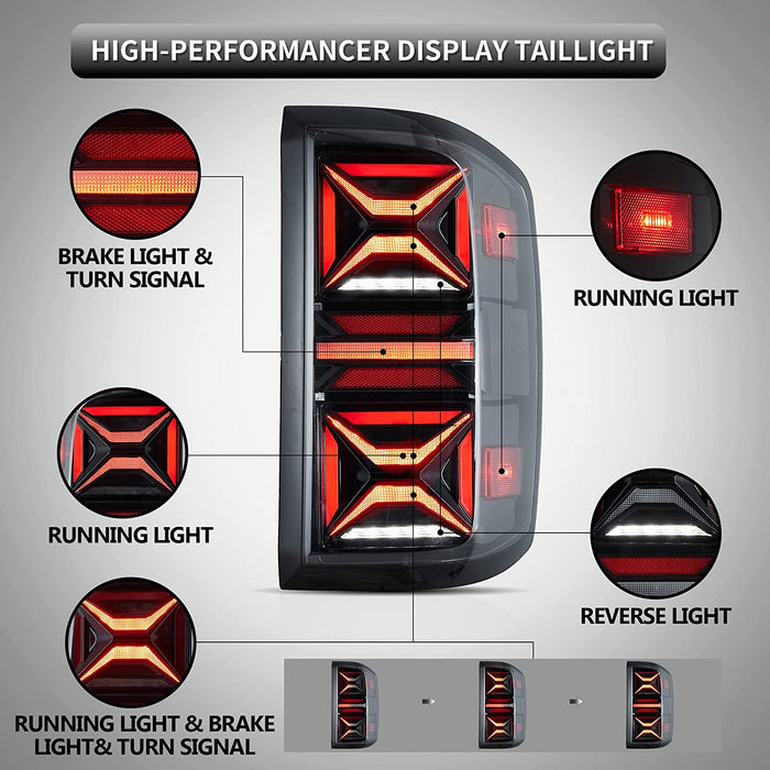 VLAND LED-Rückleuchten für 2014–2018 Chevrolet Silverado 1500 2500HD 3500HD. Rückleuchten-Montage