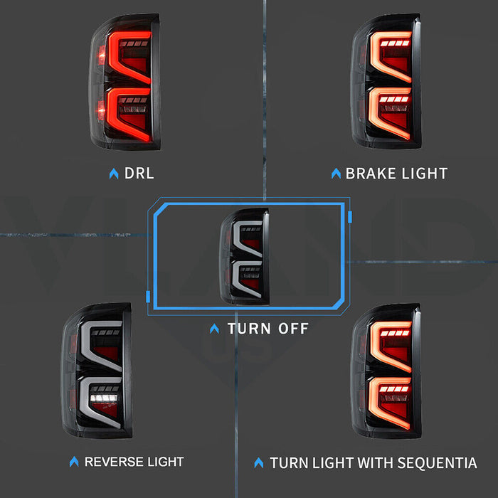 VLAND LED-Rückleuchten für Chevrolet Silverado 1500 2500HD 3500HD 2014–2018. Montage der Rückleuchten