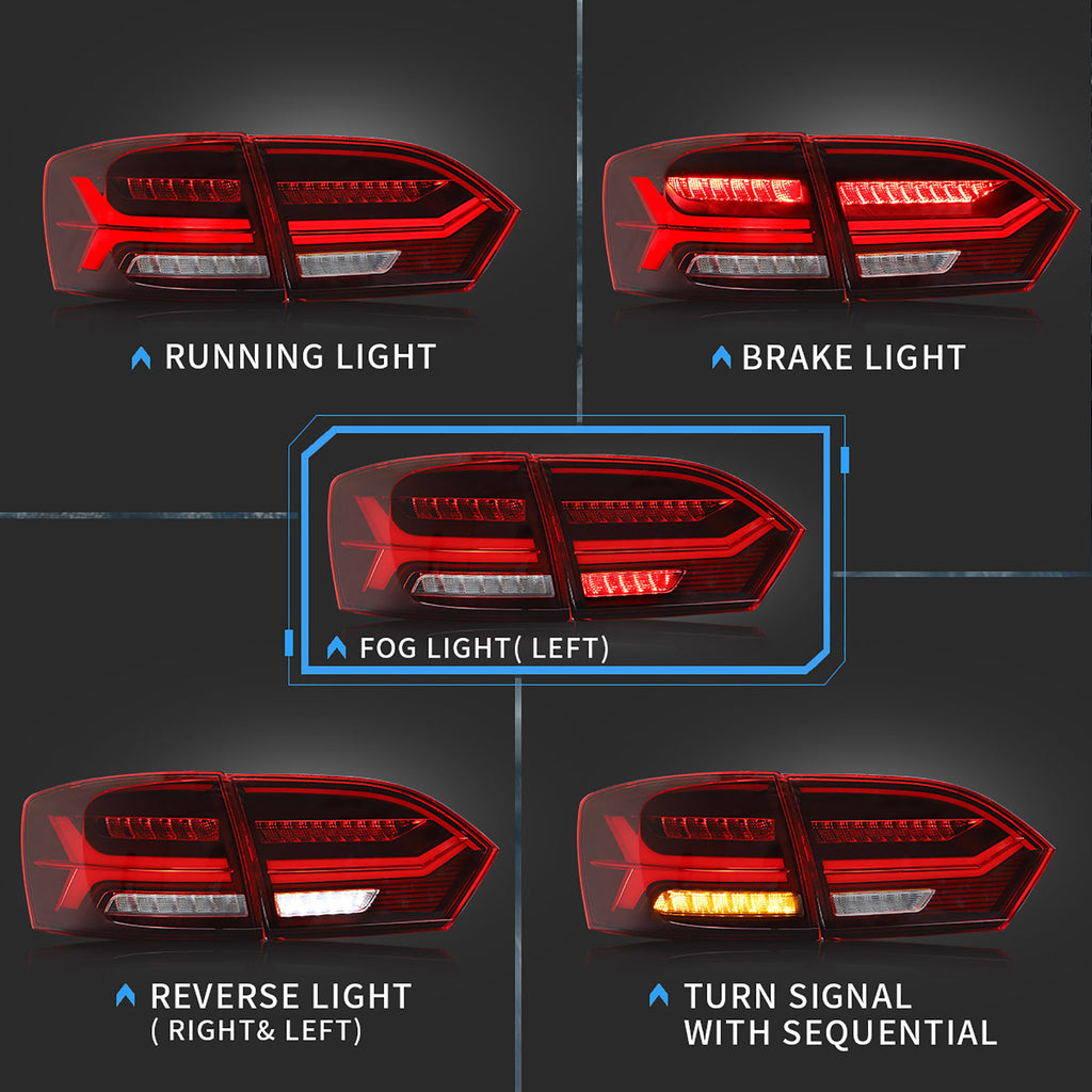 <<<<<t47>28>27>18>0>LAND  LED  TaillighTs  For  Jetta  mk6 2011-2014 NoT FiT GLI