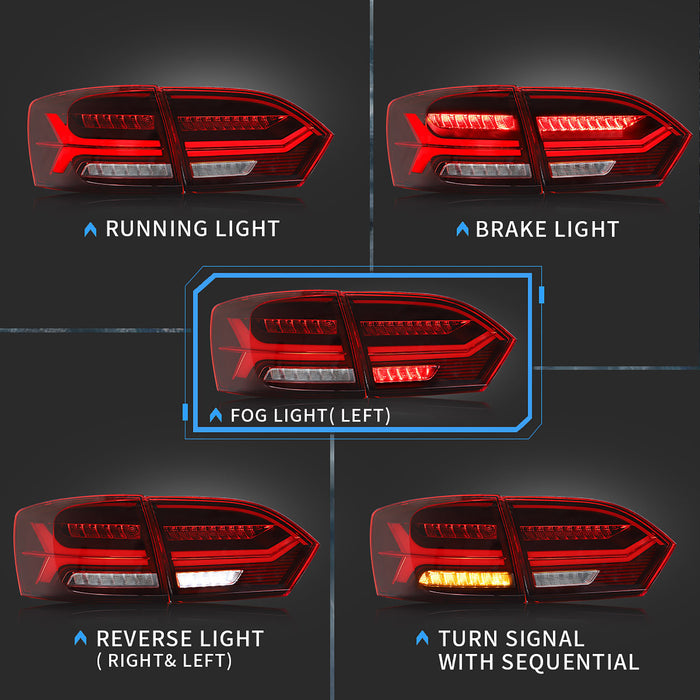 VLAND – feux arrière LED pour Volkswagen Jetta mk6 2011 – 2014, non compatibles avec GLI