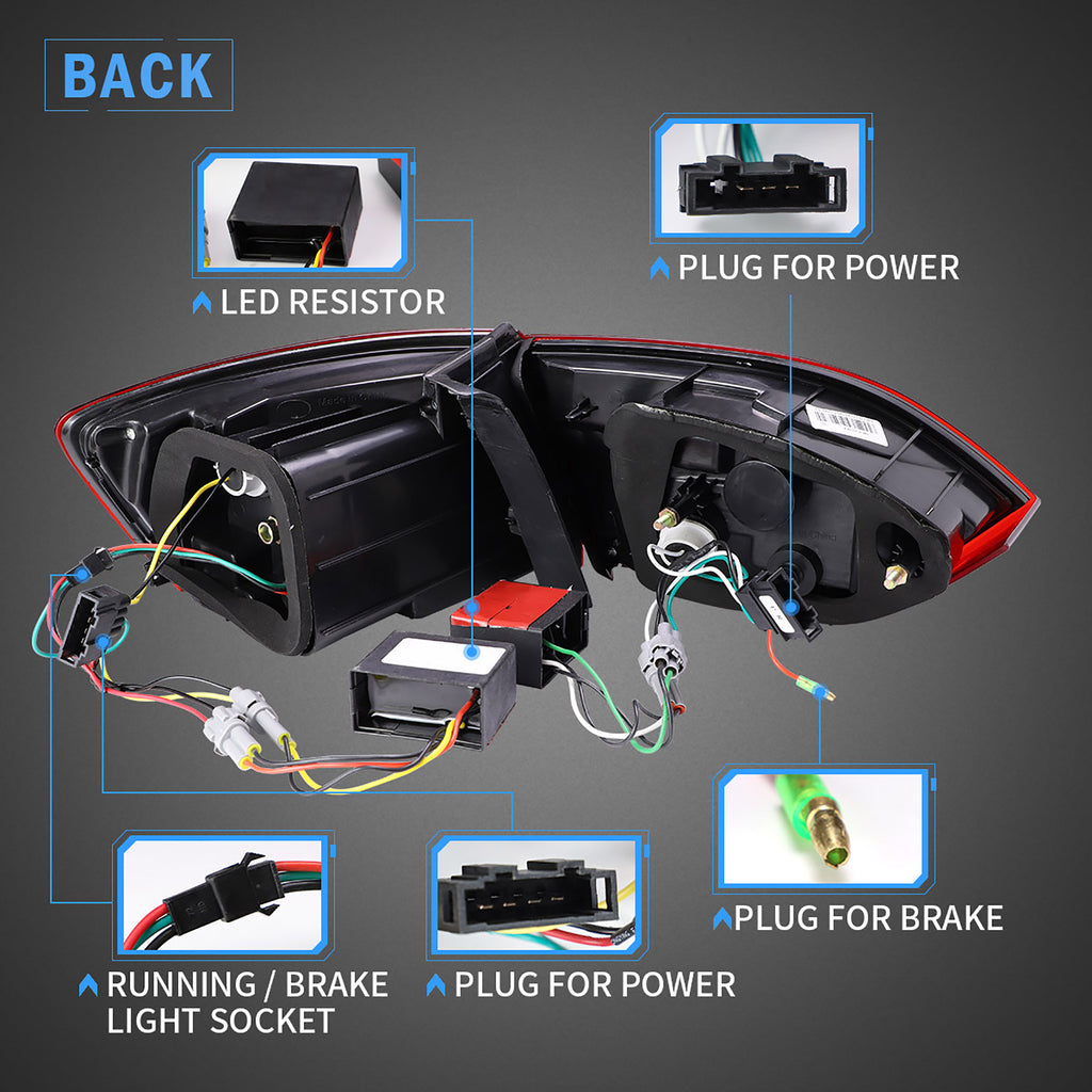 <<<<<t47>28>27>18>0>LAND  LED  TaillighTs  For  Jetta  mk6 2011-2014 NoT FiT GLI