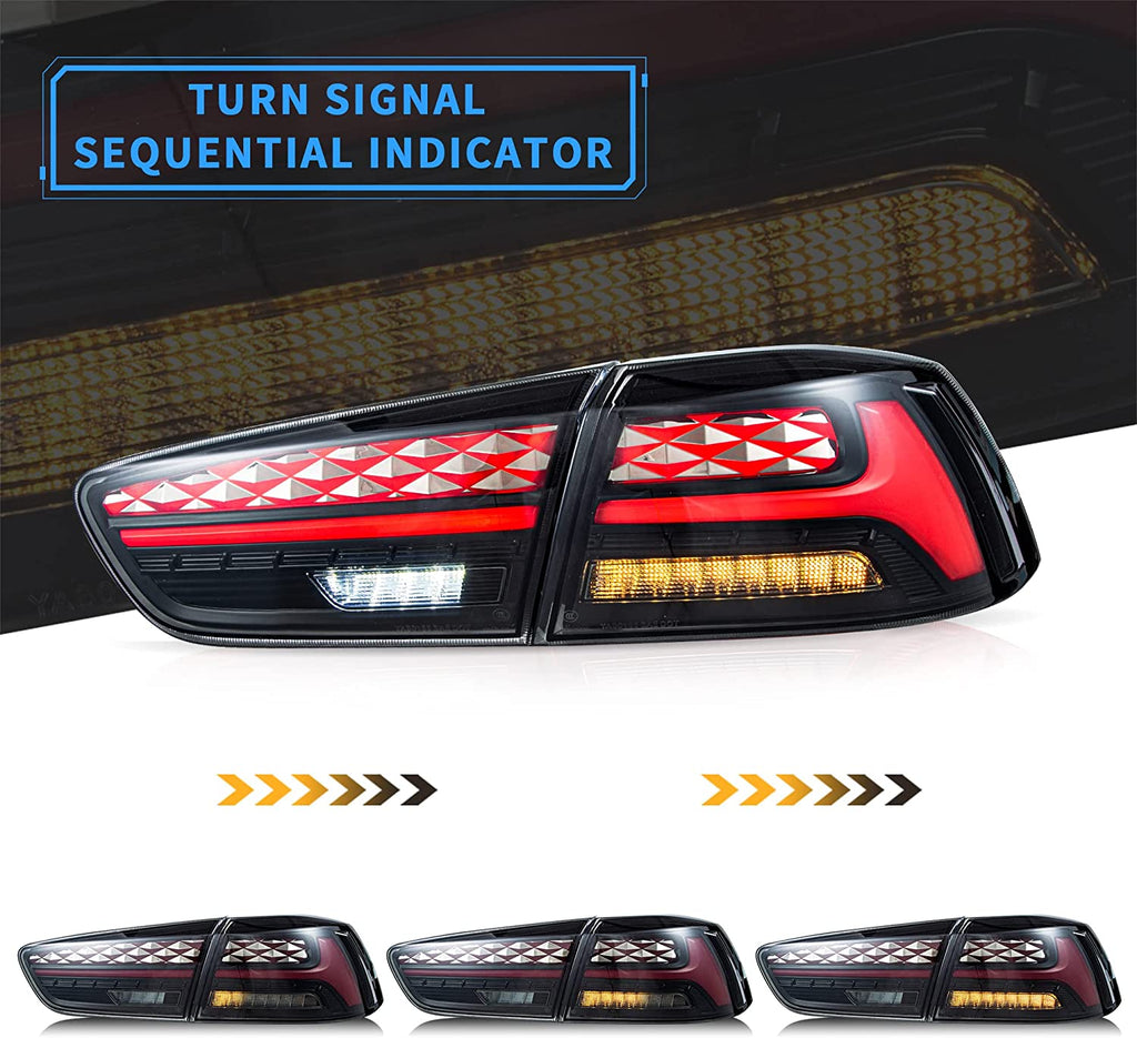 <<t19>0>LAND  LED  Tail  lighTs  For 2008-2018 MiTsubishi  Lancer  Sedan/EVO  X
