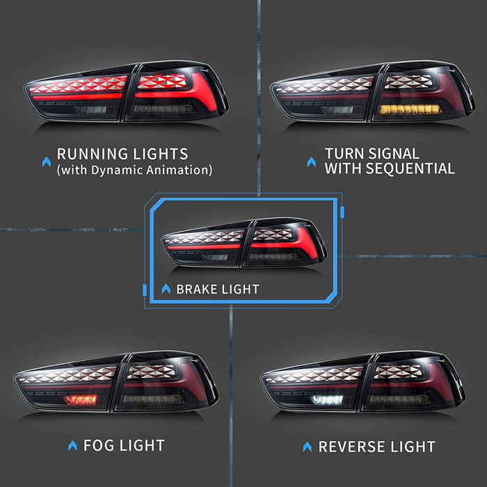 Feux arrière VLAND Full LED pour Mitsubishi Lancer GT Evolution EVO X 2008-2017 feux arrière de rechange