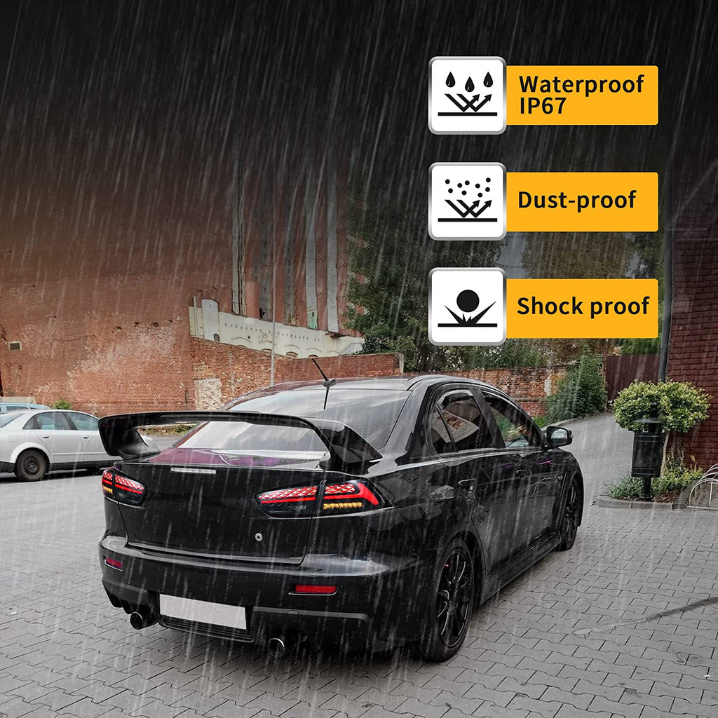 <<t19>0>LAND  LED  Tail  lighTs  For 2008-2018 MiTsubishi  Lancer  Sedan/EVO  X