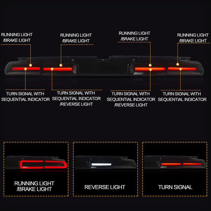 VLAND LED テールライト ダッジ チャレンジャー 2008-2014 シーケンシャル ウインカー付き