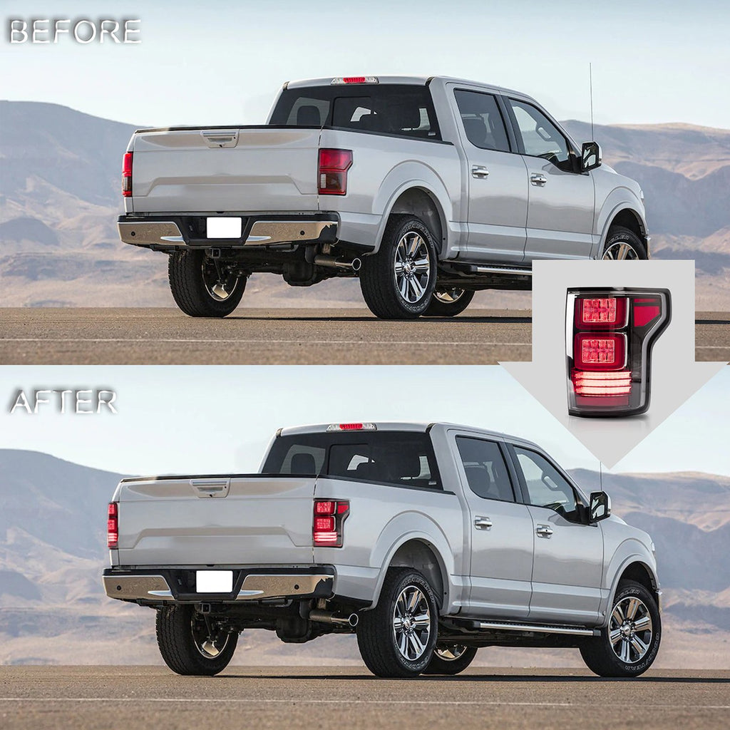 <<<t66>19>0>LAND  LED  Tail  LighTs  For  Ford  F150 2015-2020 Amber  Turn  Signal  AfTermarkeT Rear  Lamps