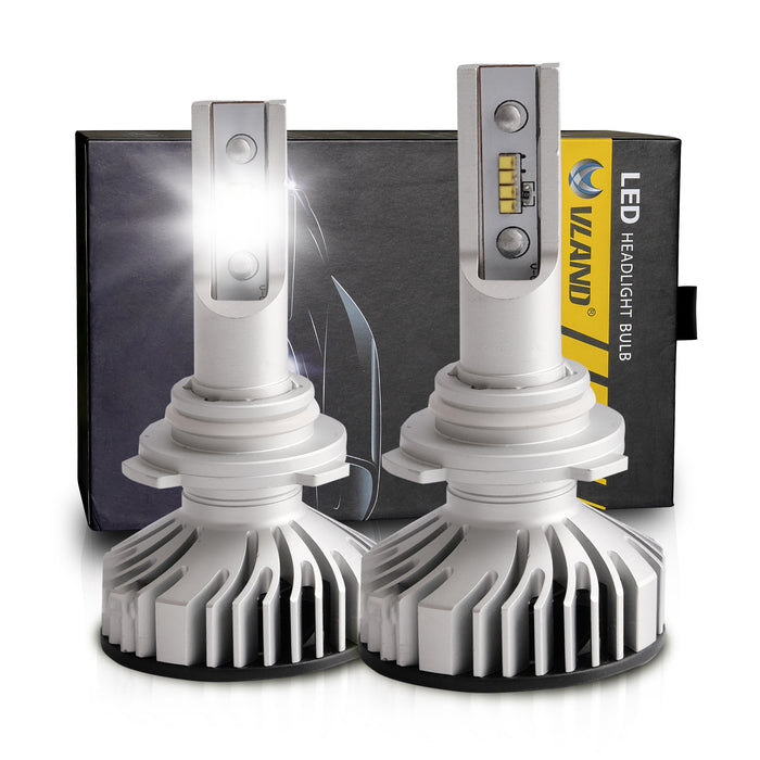VLAND 2PCS LED Headlights Bulbs H1 H3 H4 H11 9005 9006 High Low Beam Fog Lights bulb 6500K 7200LM 32W/Each 64w/Set IP67 Waterproof
