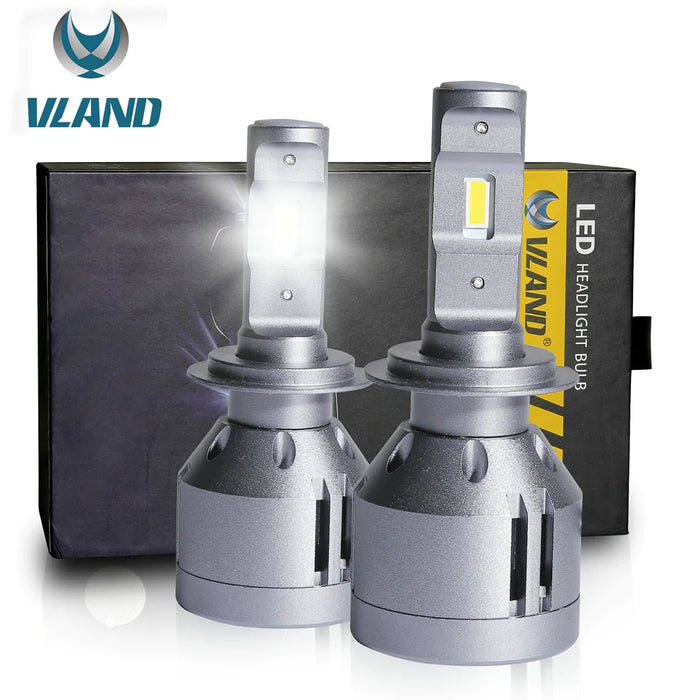 H7 2PCS VLAND LED Headlights Bulbs High Low Beam Fog Lights bulb 6500K 7200LM 32W/Each 64w/Set IP67 Waterproof