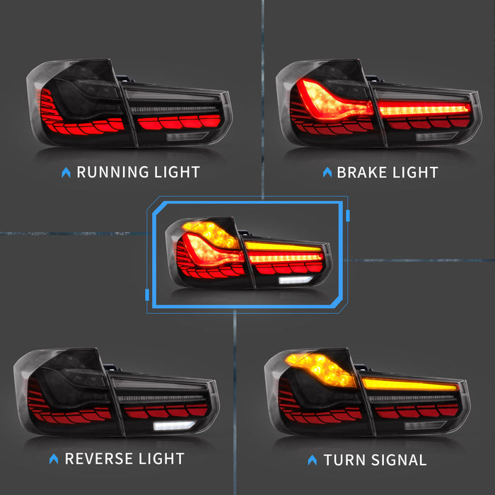 Vland OLED-Rückleuchten für BMW 3er F30 F80 M3 2012–2018 Sequentielle Rückleuchten-Baugruppe