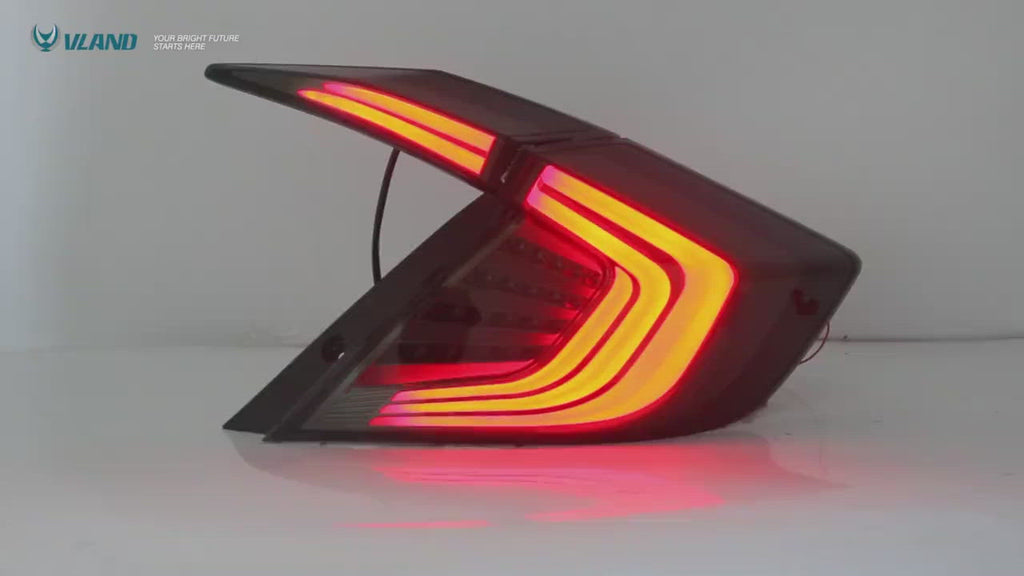 Luces traseras LED VLAND aptas para Honda Civic 10th Gen 2016-2019 montaje de lámparas traseras 4 Uds Plug-And-Play