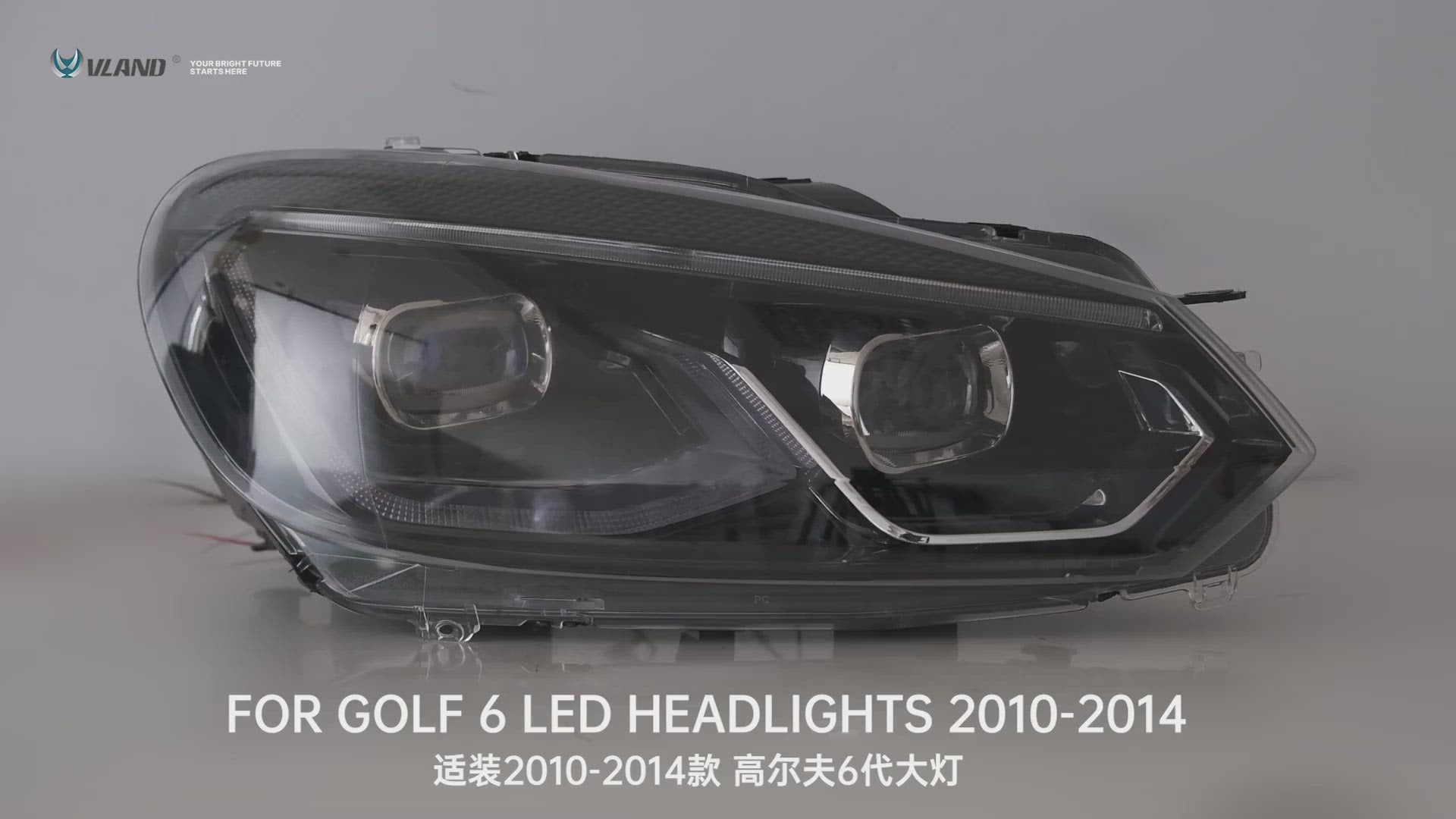 VLAND LED Headlights For 2009-2014 Volkswagen Golf Mk6 Halogen Model