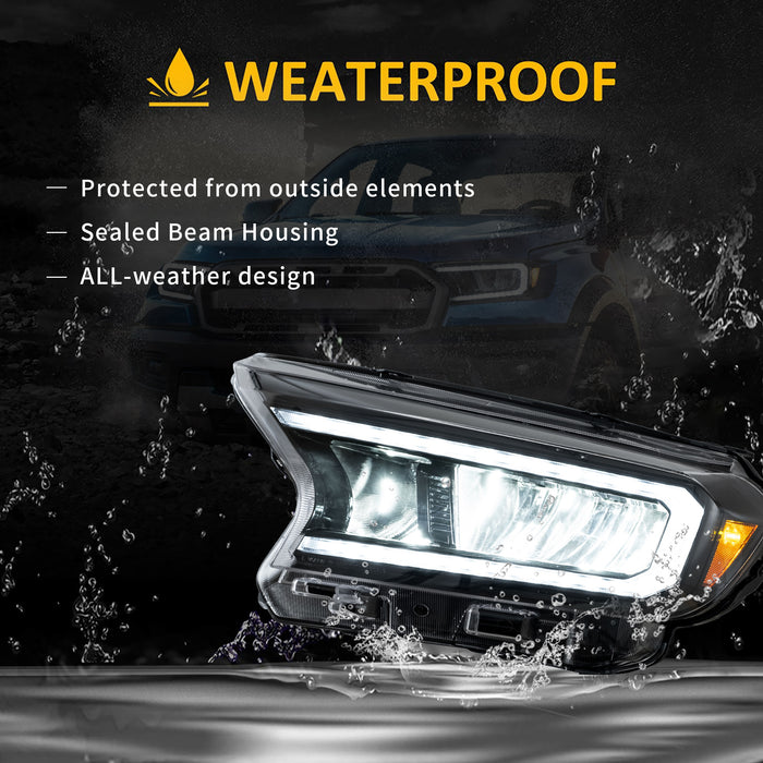 VLAND Full LED Headlights For Ford Ranger T6 Raptor & Wildtrak 2015-2020 [N/A North American version]