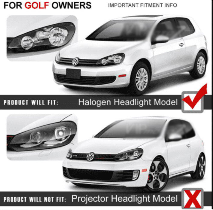VLAND LED Front Lights For Volkswagen Golf Mk6 2009-2014 Fits with Factory Halogen Headlights Models