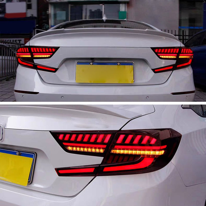 Luces traseras VLAND LED V4 para Honda Accord 2018 2019 2020 2021 10th Gen con señal de giro secuencial ámbar