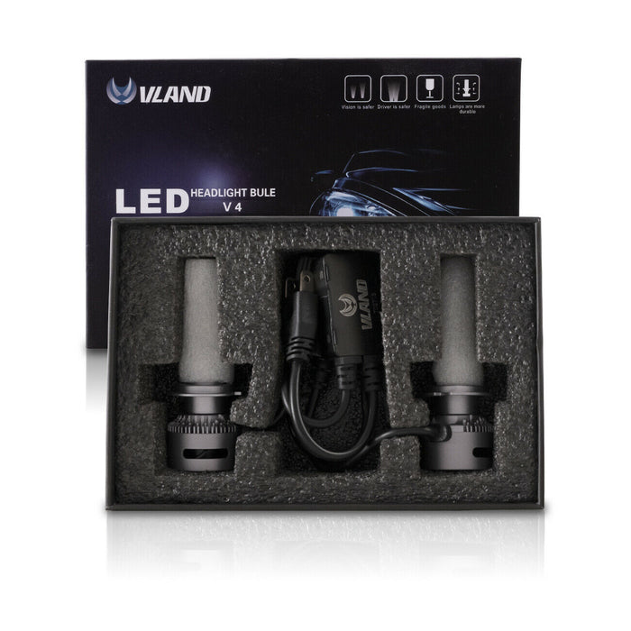 VLAND LED Headlights Bulbs H7 9005 H4 H11 H8 High Low Beam 6500K 7200LM 32W/Each 64w/Set