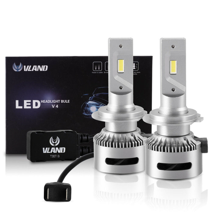VLAND LED Headlights Bulbs H7 9005 H4 H11 H8 High Low Beam 6500K 7200LM 32W/Each 64w/Set