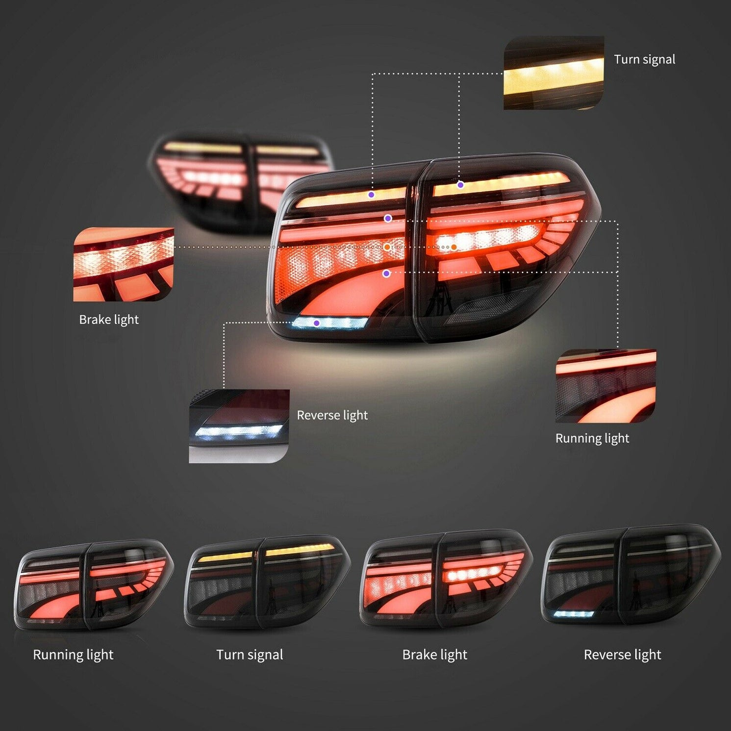 VLAND LED Tail Lights For Nissan Patrol (Y62) 20122019 Aftermarket Re — VLAND US