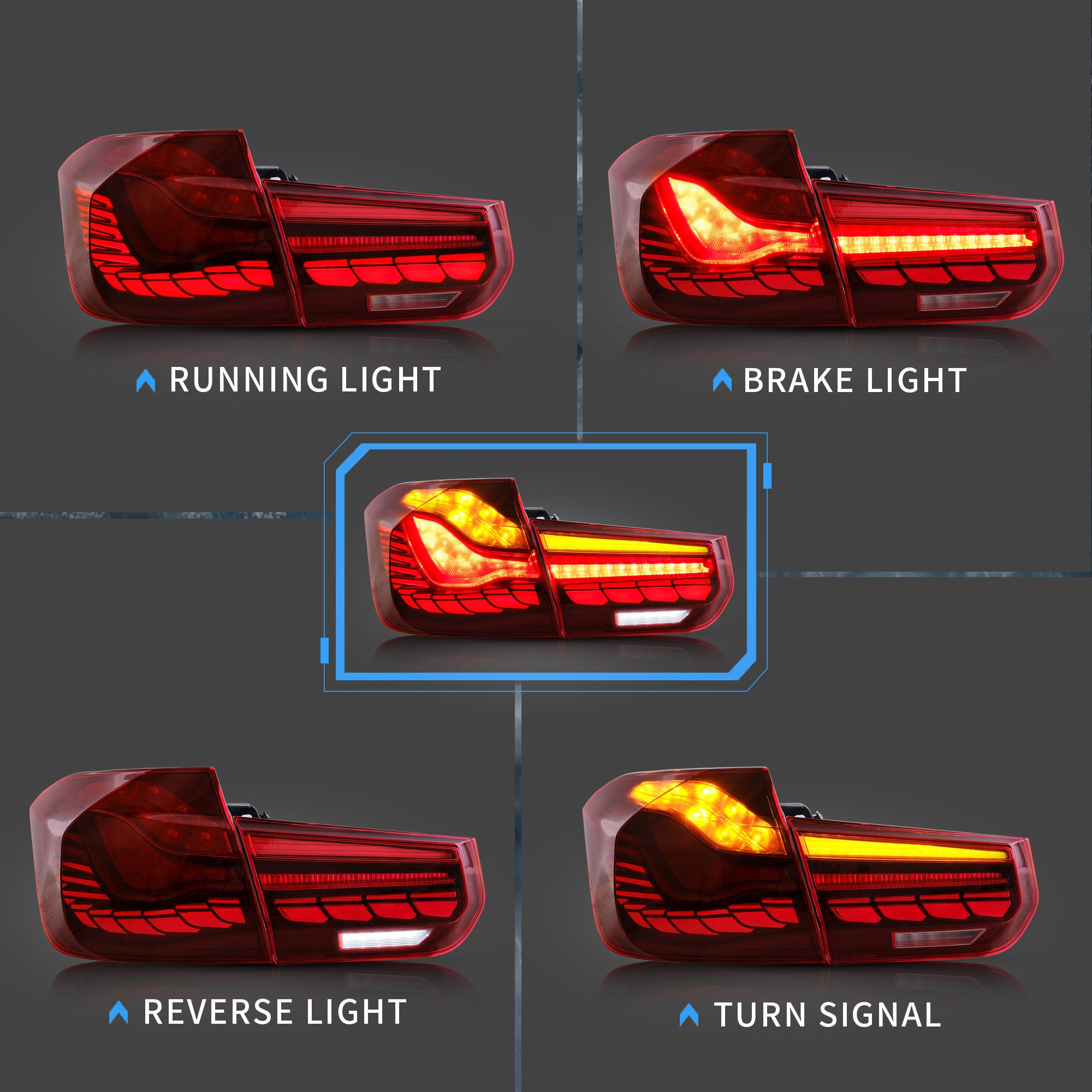 BMW3シリーズF30F35F80第6世代セダン2012-2018用VLANDOLEDテールライト