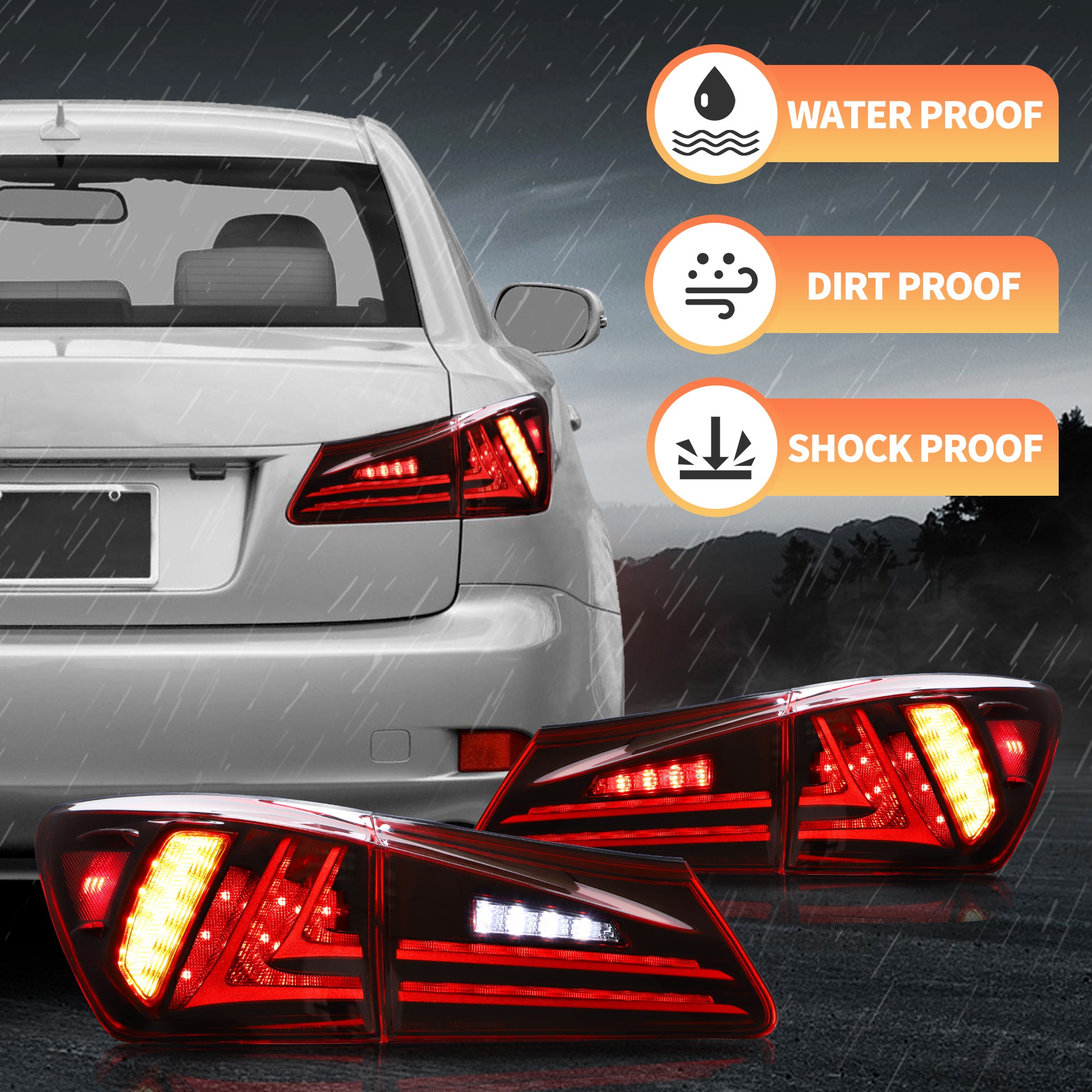 VLAND LED テールライト Lexus IS250、IS350、ISF、IS200d、IS220d