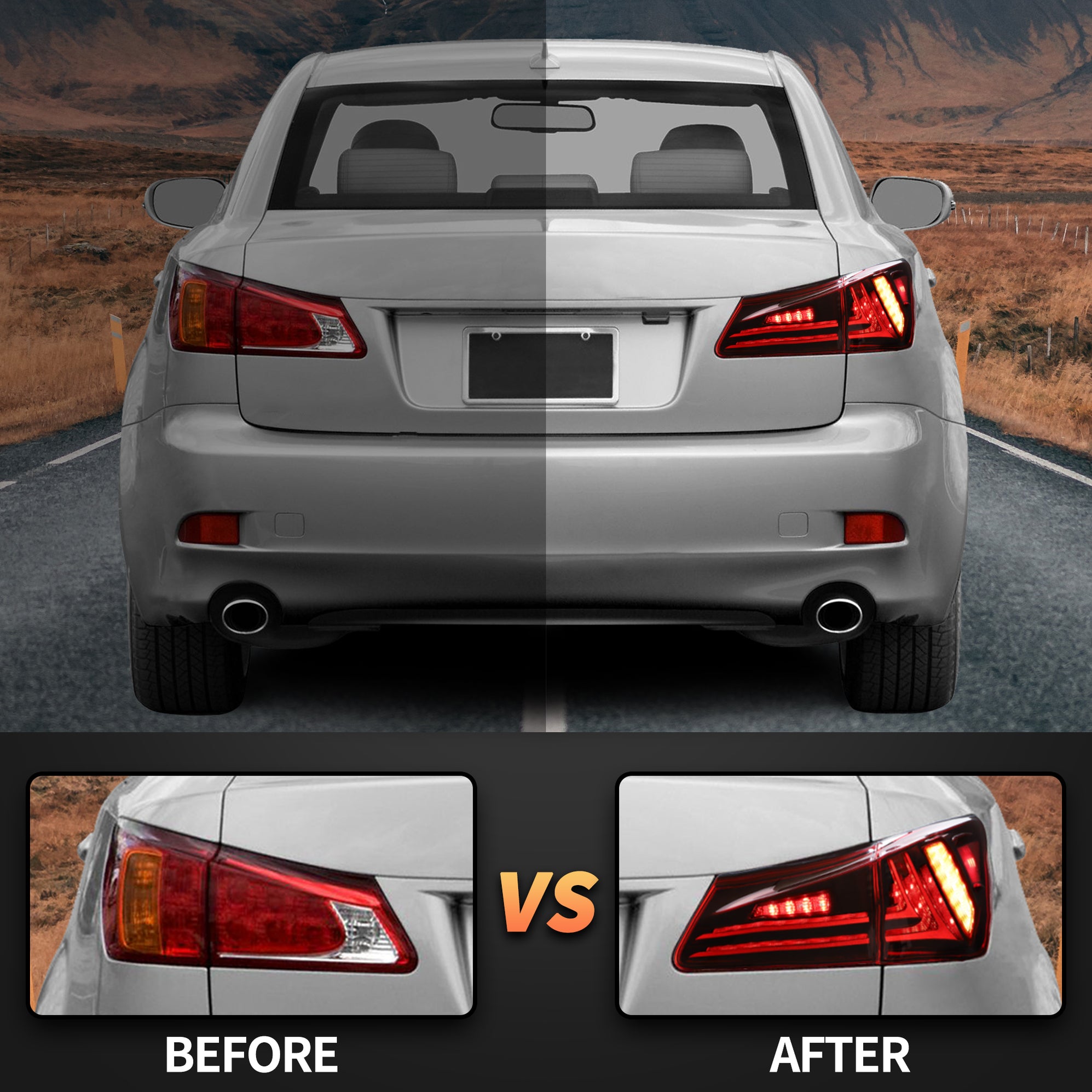 VLAND LED Tail Lights For Lexus IS250, IS350, ISF, IS200d, IS220d 2005 ...